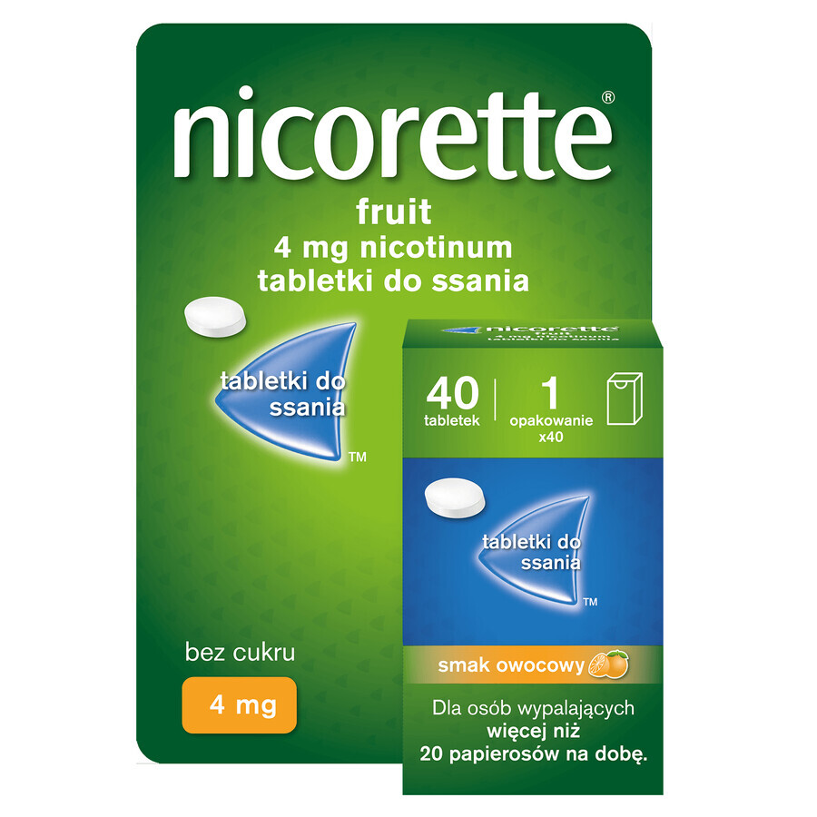 Nicorette Fruit 4 mg, 40 tablets