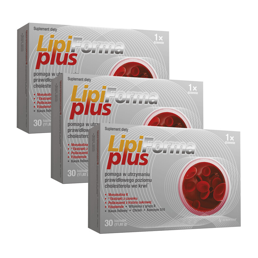 Lipiforma Plus Colesterol Set, 3 x 30 cápsulas