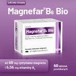 Magnefar B6 Bio 60 mg + 6.06 mg, 60 film-coated tablets