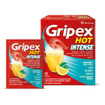 Gripex Hot Intense 1 g + 50 mg + 12,2 mg, 12 Portionsbeutel