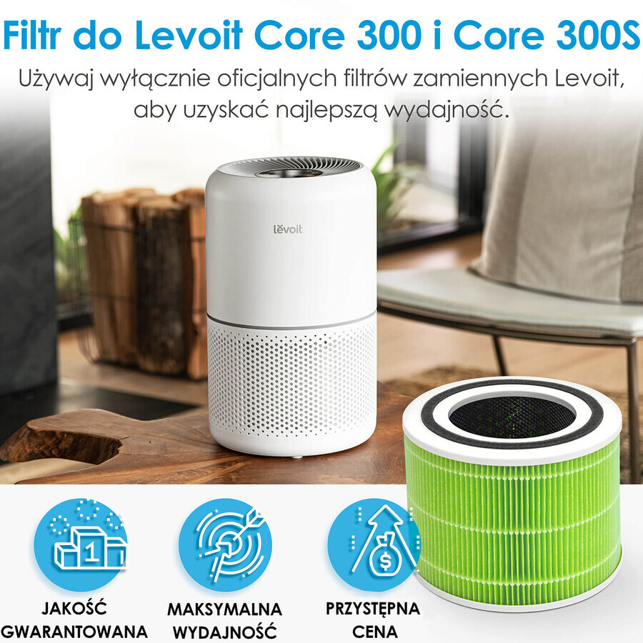 Levoit antibacterial filter for Core 300 and 300S air purifier, 1 pc