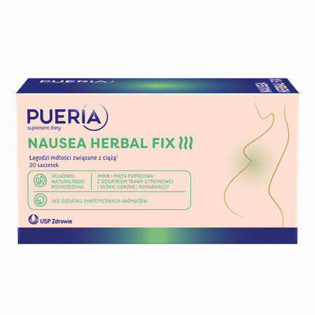 Pueria Nausea Herbal Nausea Fix, 20 bolsitas