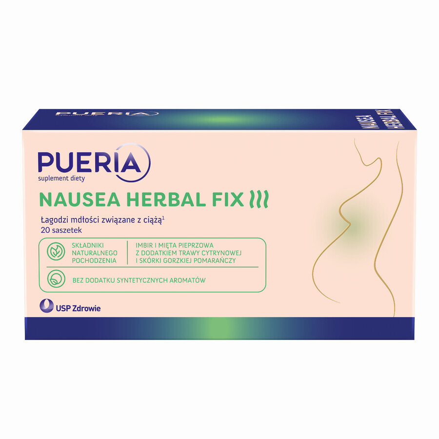 Pueria Nausea Herbal Nausea Fix, 20 bolsitas