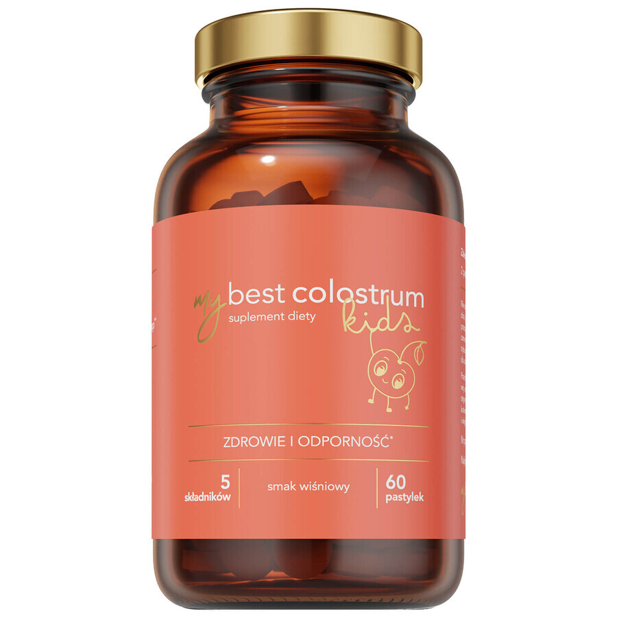 MyBestColostrum Kids, a partir de 3 años, sabor cereza, 60 comprimidos