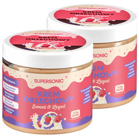 Set Supersonic, crème de noisettes, chocolat blanc framboise, 2 x 160 g