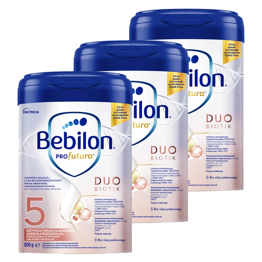 Set Bebilon Profutura DuoBiotik 5, formulă nutritivă pe bază de lapte, pentru preșcolari, 3 x 800 g