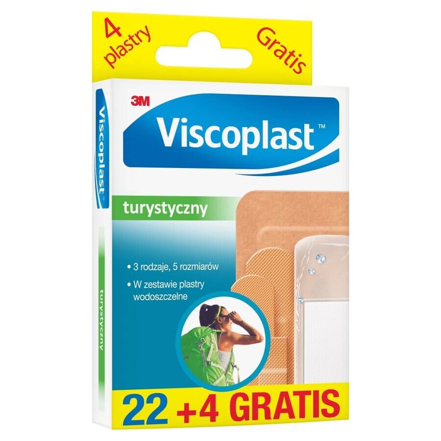 Viscoplast Tourist, parches, 22 piezas + 4 piezas gratis