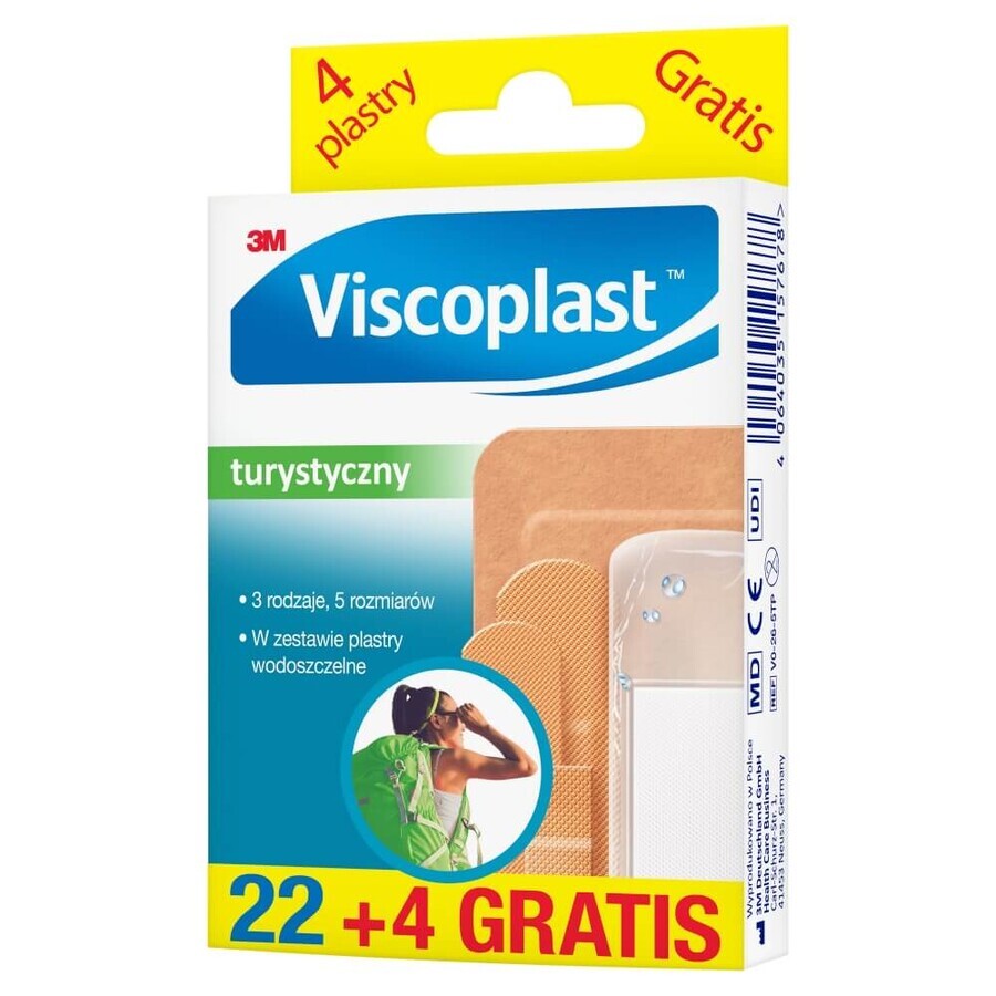 Viscoplast Tourist, parches, 22 piezas + 4 piezas gratis