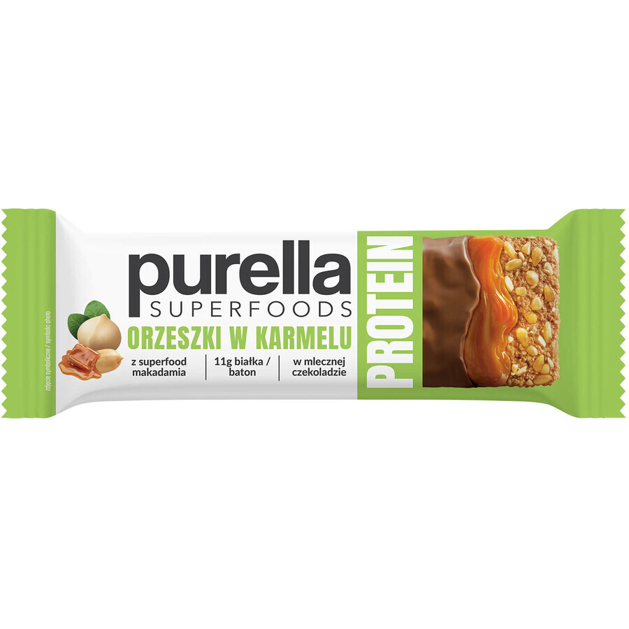 Purella Superfoods Protein, protein bar, nuts in caramel, 45 g