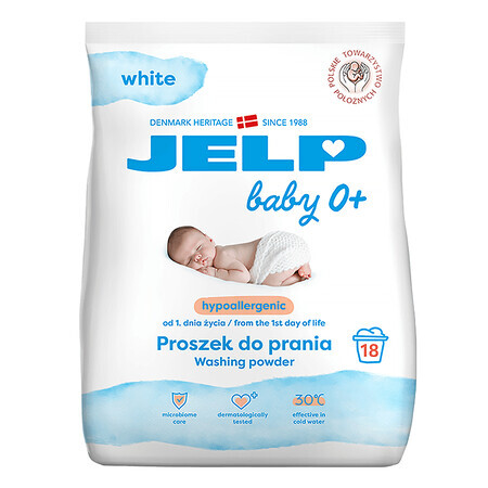 Jelp 0+, detergente hipoalergénico, blanco, 1,35 kg