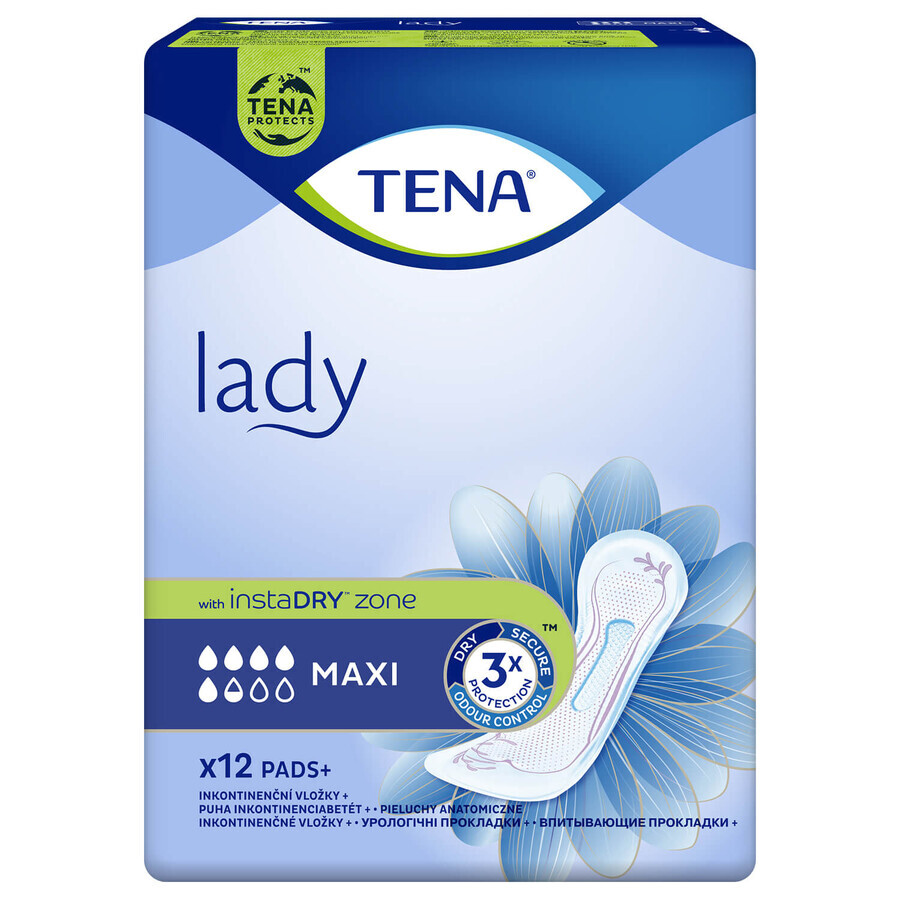 Tena Lady set, compresas especializadas, Maxi, 2 x 12 uds + ProSkin Pants Absorbente calzoncillos normales, talla M y L, 2 muestras