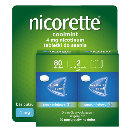 Nicorette Coolmint 4 mg, 80 comprimidos