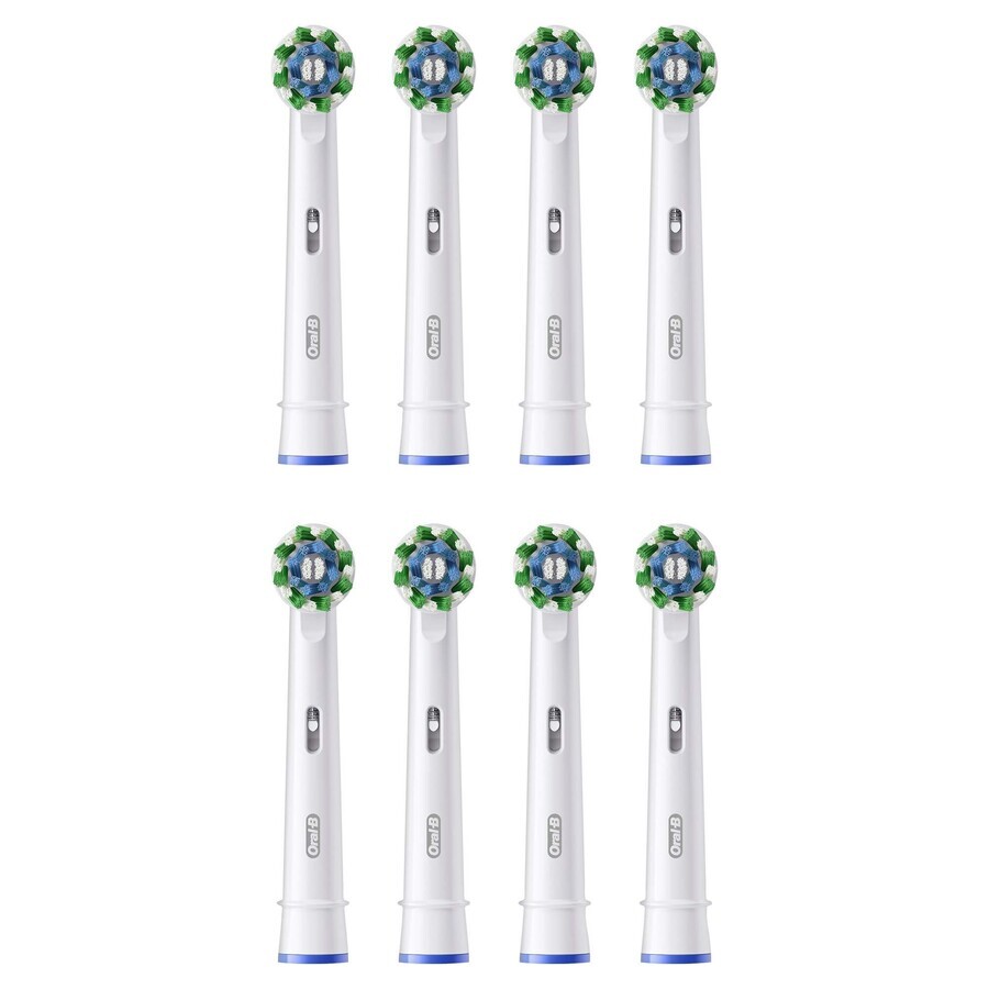 Oral-B Pro Cross Action, punte di ricambio per spazzolino elettrico Clean Maximiser, 8 pezzi