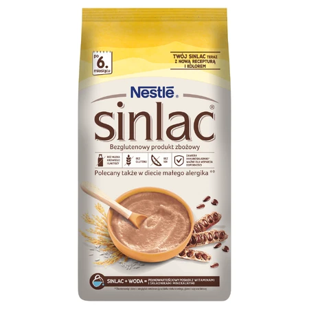 Nestle Sinlac, bezglutenowy produkt zbożowy, po 6 miesiącu, 500 g: ceny i cechy