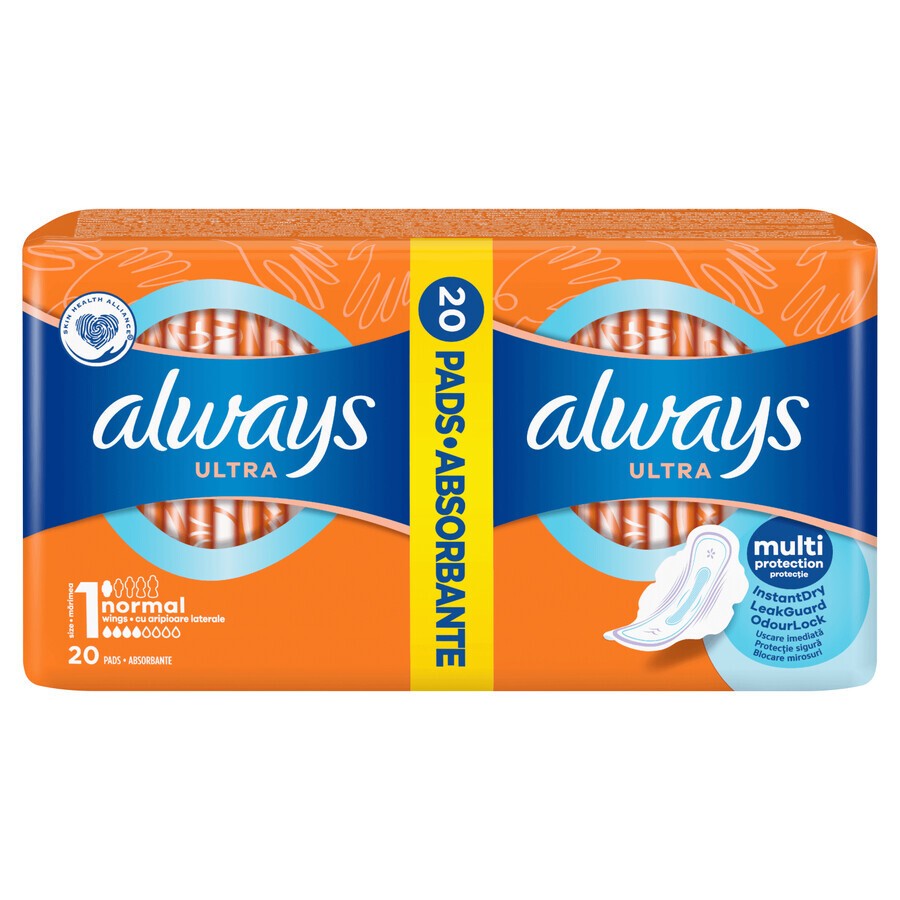 Always Ultra, compresas con alas, Normal Plus, 20 uds.