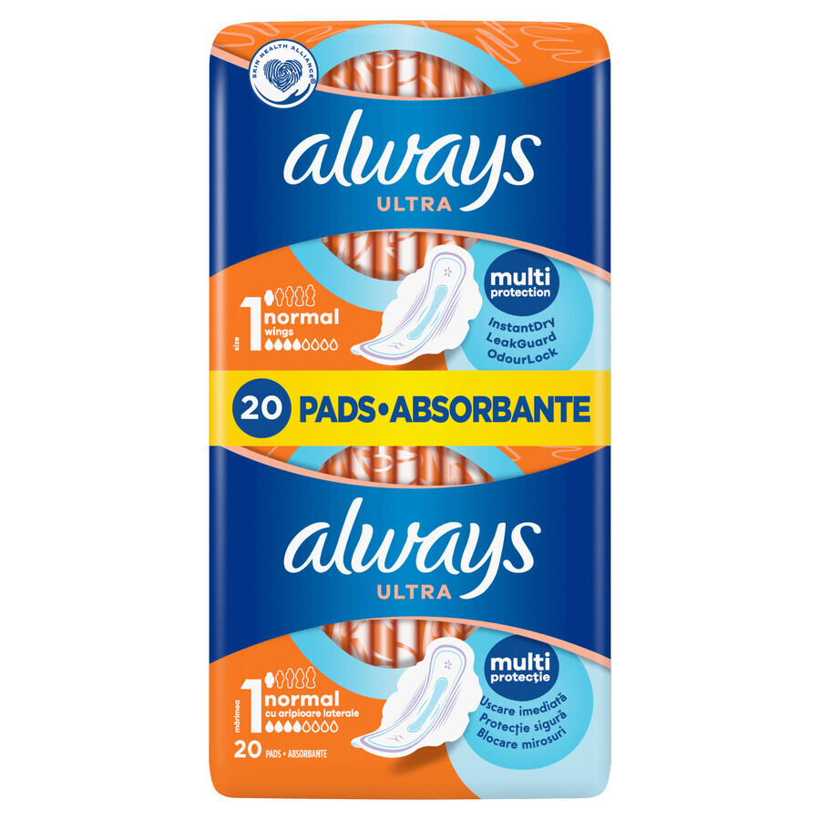 Always Ultra, compresas con alas, Normal Plus, 20 uds.