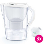 Brita Marella, jarra con filtro 2,4 litros, blanca + filtro Maxtra Pro Pure Performance, 3 piezas