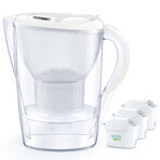 Brita Marella, jarra con filtro 2,4 litros, blanca + filtro Maxtra Pro Pure Performance, 3 piezas