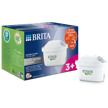 Brita Maxtra Pro Hard Water Expert, filtro de agua, 4 piezas