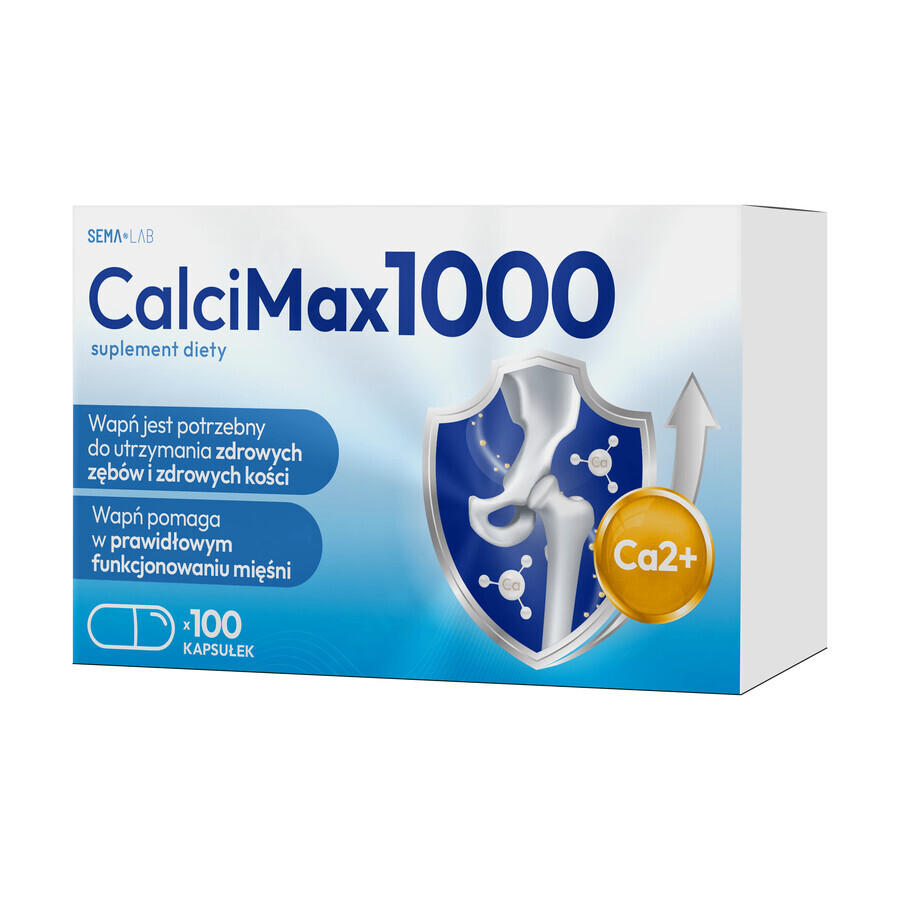 SEMA Lab CalciMax 1000, 100 cápsulas