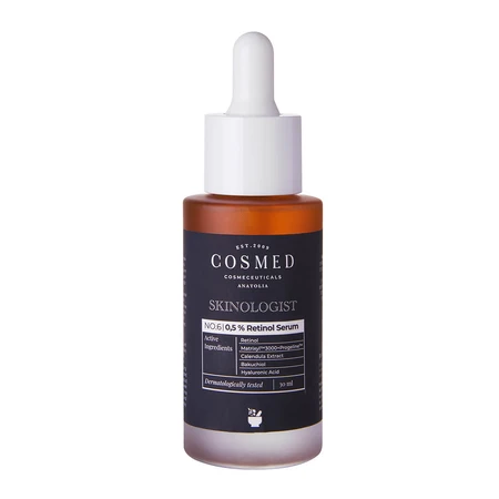 Cosmed Skinologist, serum with retinol 0.5%, bacuchiol, hyaluronic acid and peptides, 30 ml