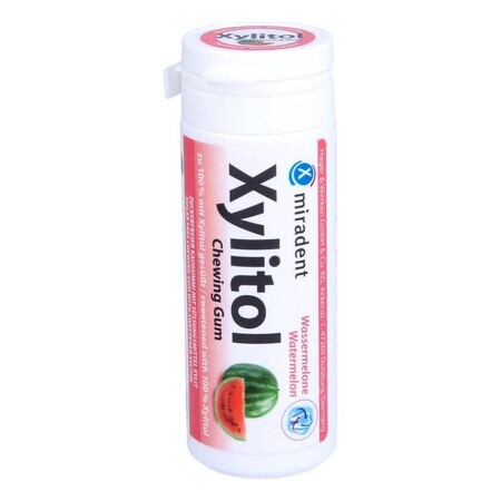 Miradent Xylitol, chicle con xilitol para niños, sabor sandía, 30 unidades