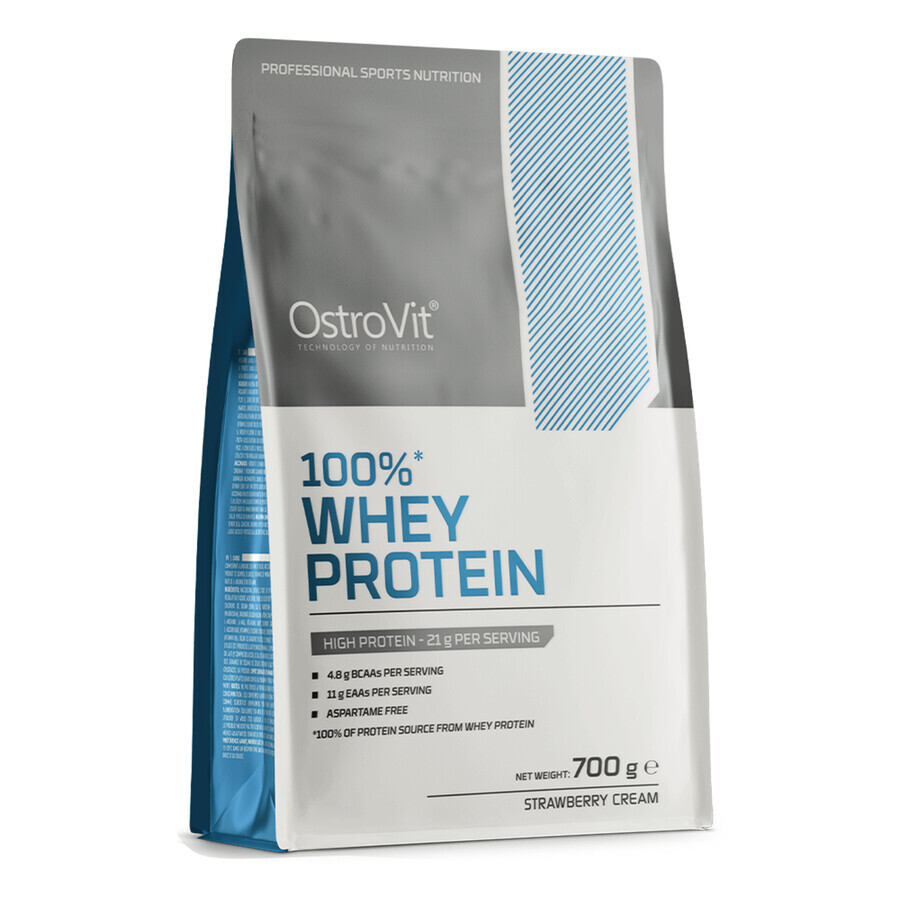 OstroVit 100% Proteína de suero, sabor fresa cremosa, 700 g