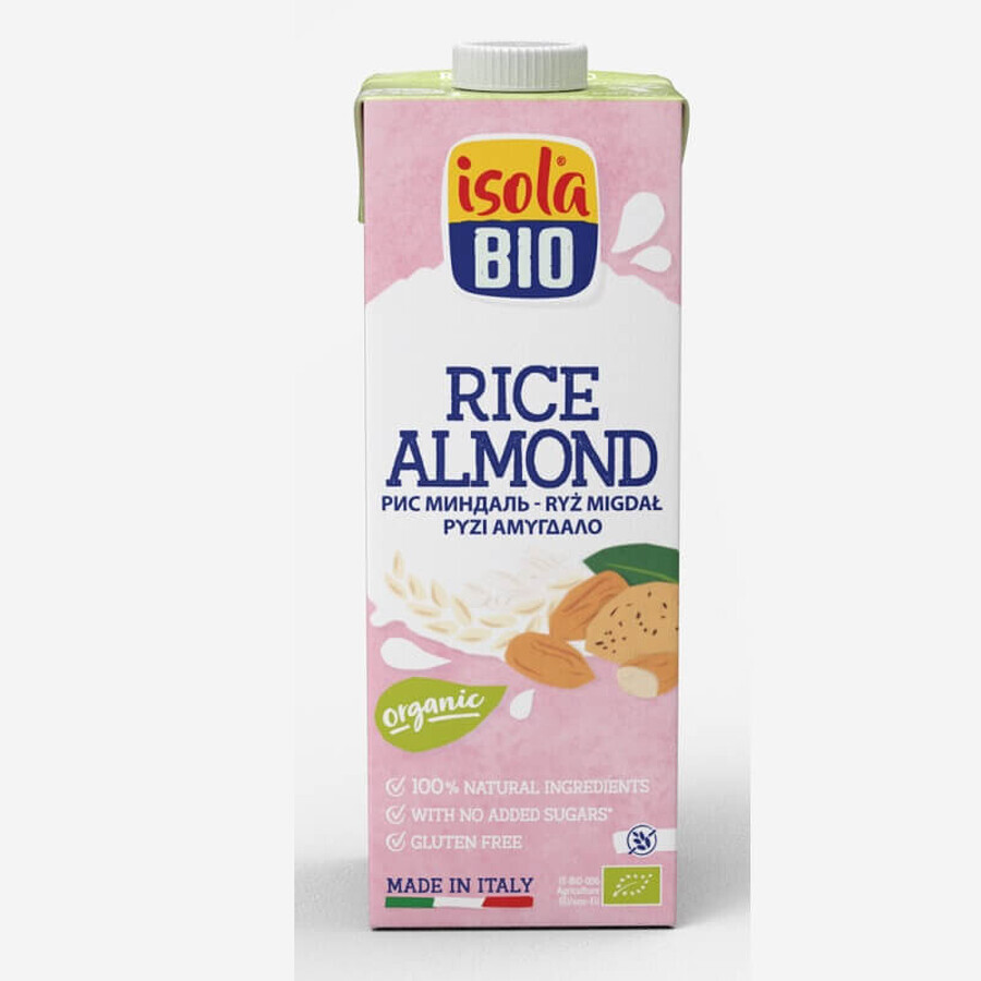 Bebida vegetariana de arroz con almendras Isola Bio, 1L, AbaFoods