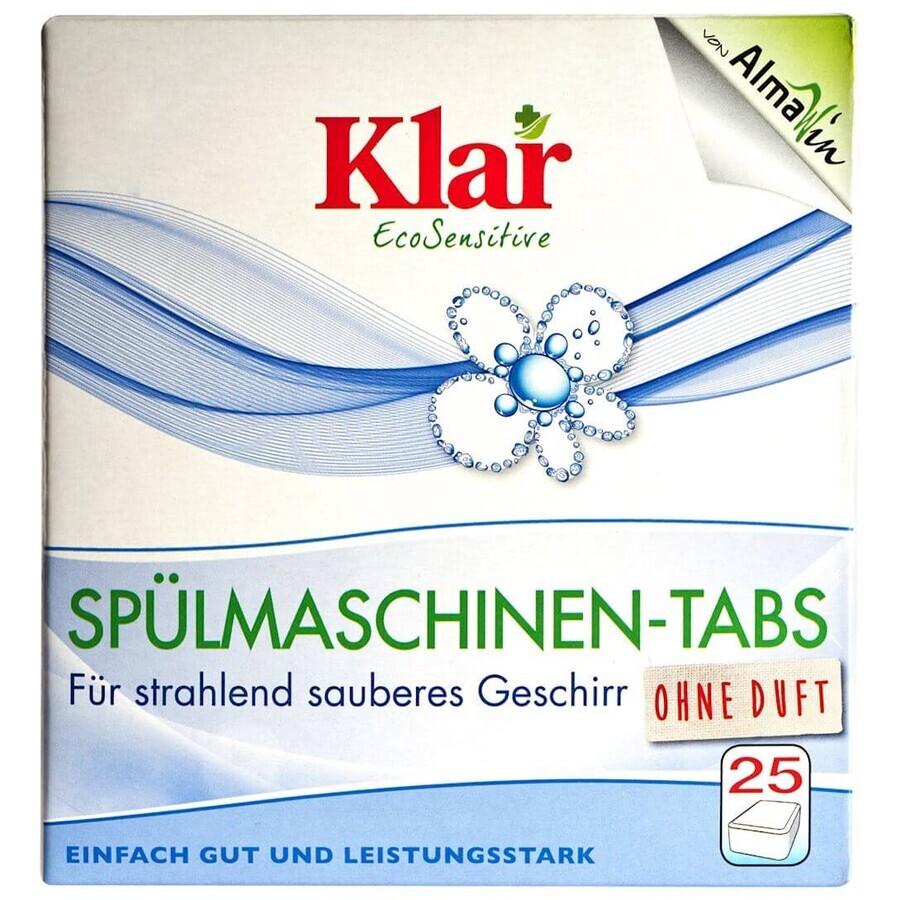 Klar, Eco dishwashing tablets, 25 pieces