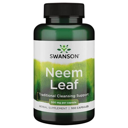 Swanson Neem Leaf 500 mg, Indian honeybush, 100 capsules