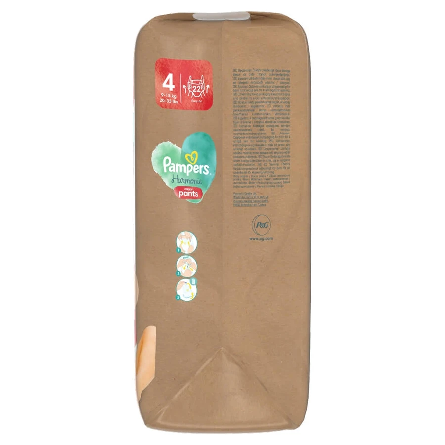 Pampers Harmonie Pants 4 (9-15 kg), pieluchomajtki, 22 sztuki: ceny i cechy