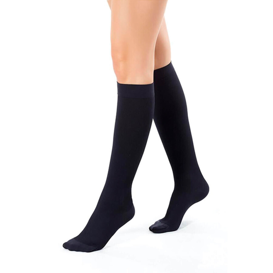 Sra. Teresa, calcetines de viaje, varices, mujer, negro, talla S