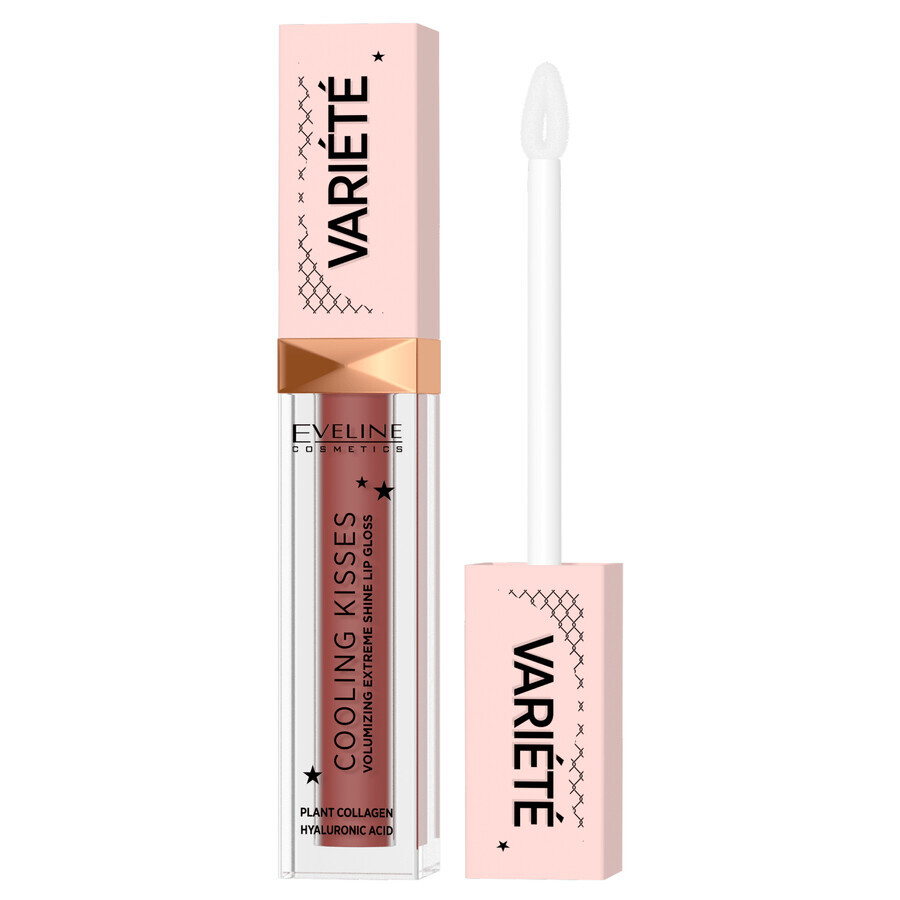 Eveline Cosmetics Varieties Cooling Kiss, brillo de labios voluminizador con efecto refrescante, nº 04, 6,8 ml