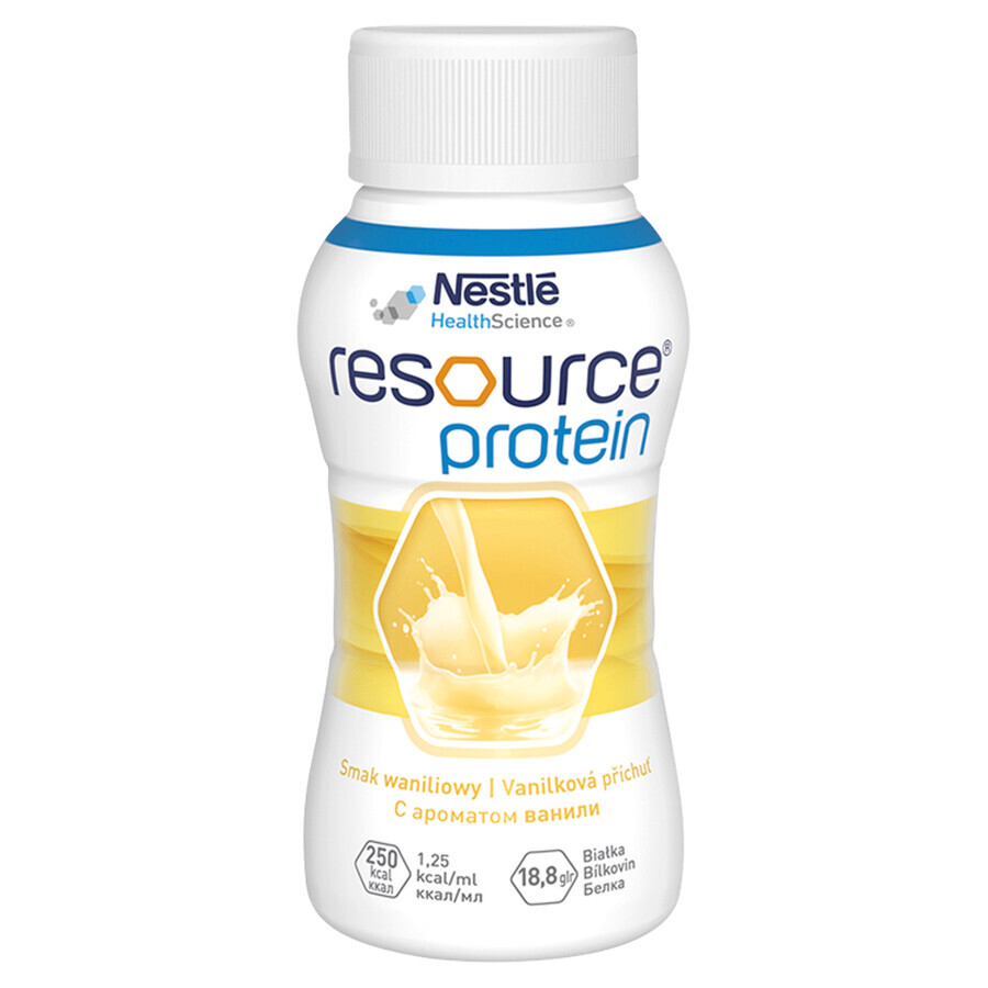 Resource Protein, nährende Formel, Vanillegeschmack, 4 x 200 ml + Gratis Einkaufstasche