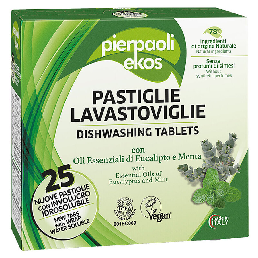 Pierpaoli Ekos, pastillas lavavajillas ecológicas, 25 piezas