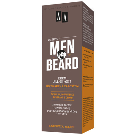 AA Men Beard, crema todo en uno para el vello facial, 50 ml