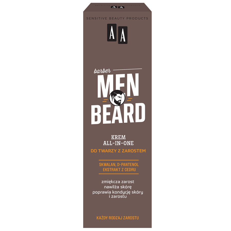 AA Men Beard, crema todo en uno para el vello facial, 50 ml