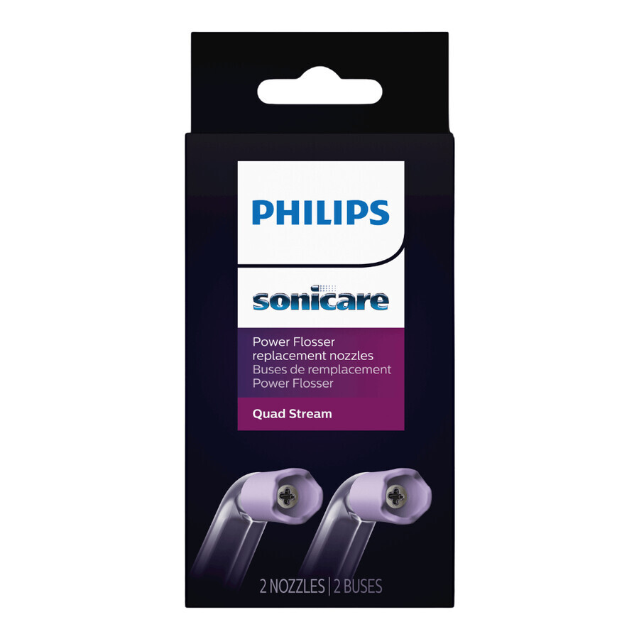 Têtes d'irrigateur buccal Philips Sonicare F3 Quad Stream, 2 pièces, HX3062/00, Philips