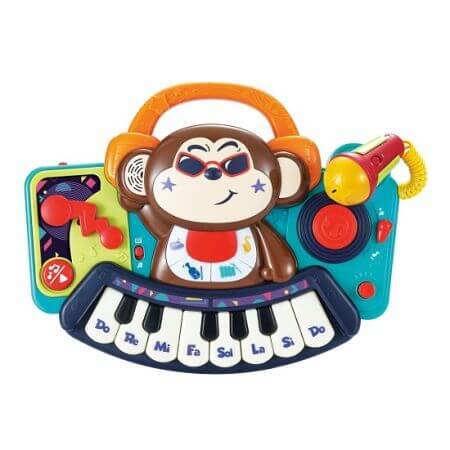 Juguete musical con luces y micrófono, Dj Pianina Monkey, Hola