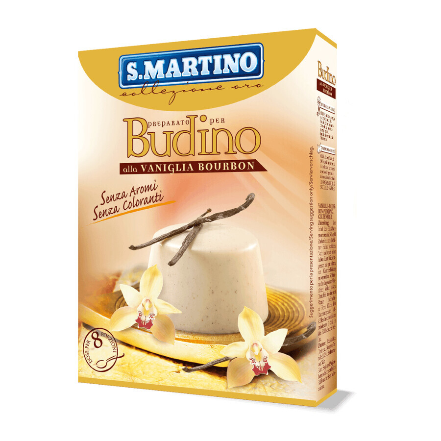 Preparación del pudin de vainilla Bourbon sin gluten, 70 g, S.Martino