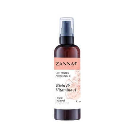 Aceite para cabello y uñas con ricino y vitamina A, 150 ml, Zanna