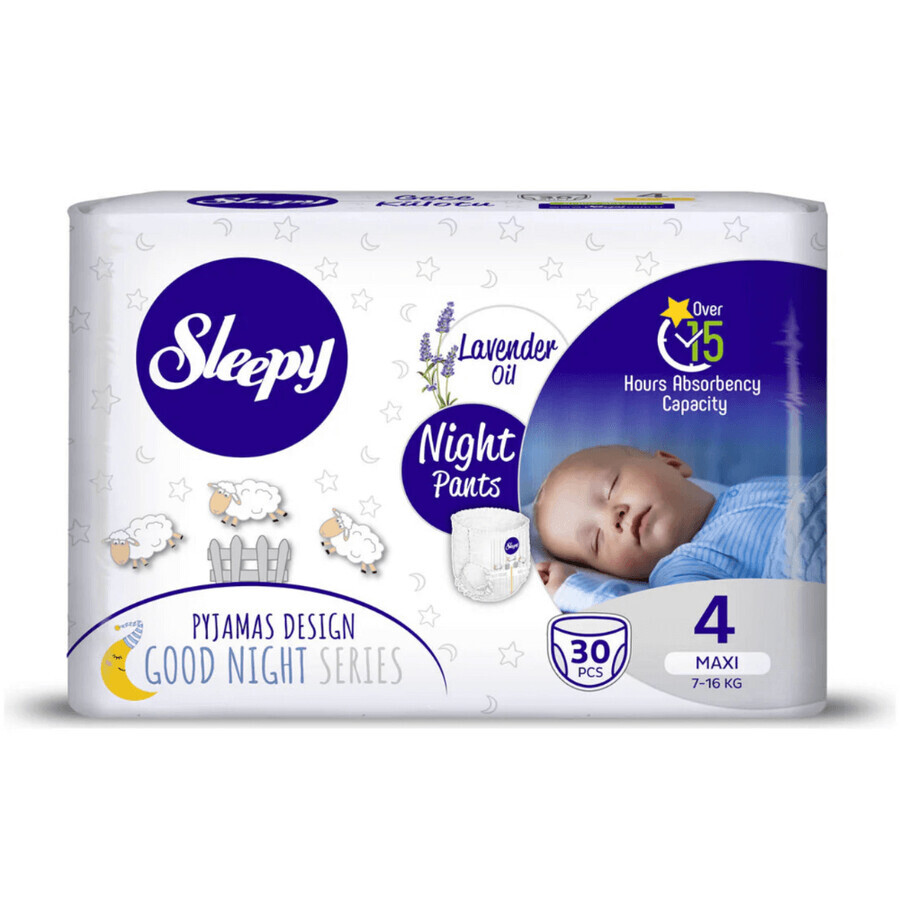 Babyluiers Nacht, Nr 4 maxi, 7-16 kg, 30 stuks, Sleepy