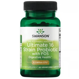 Probiotico con 16 ceppi con FOS, 60 capsule, Swanson