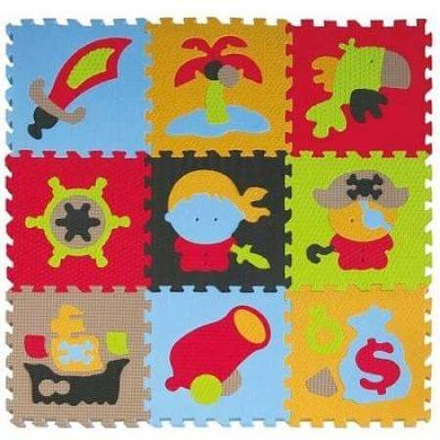 Puzzle Mats Aventuras de Piratas, 92x92cm, BabyGreat