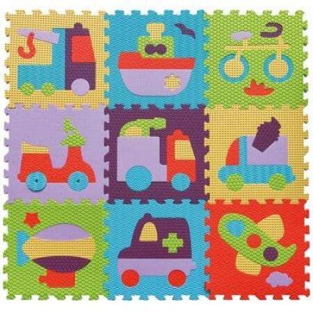 Alfombrillas Puzzle de Transporte, 92x92 cm, BabyGreat