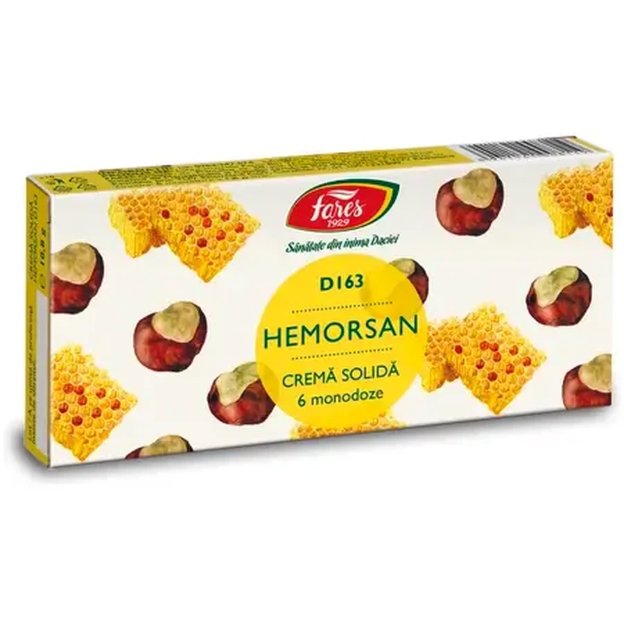 Hemorsan D163 crema sólida, 6 monodosis, Fares