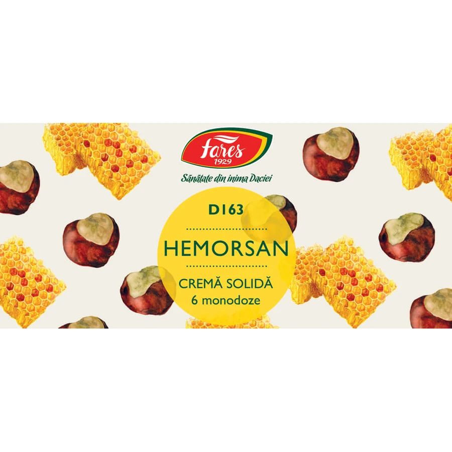 Hemorsan D163 crema sólida, 6 monodosis, Fares