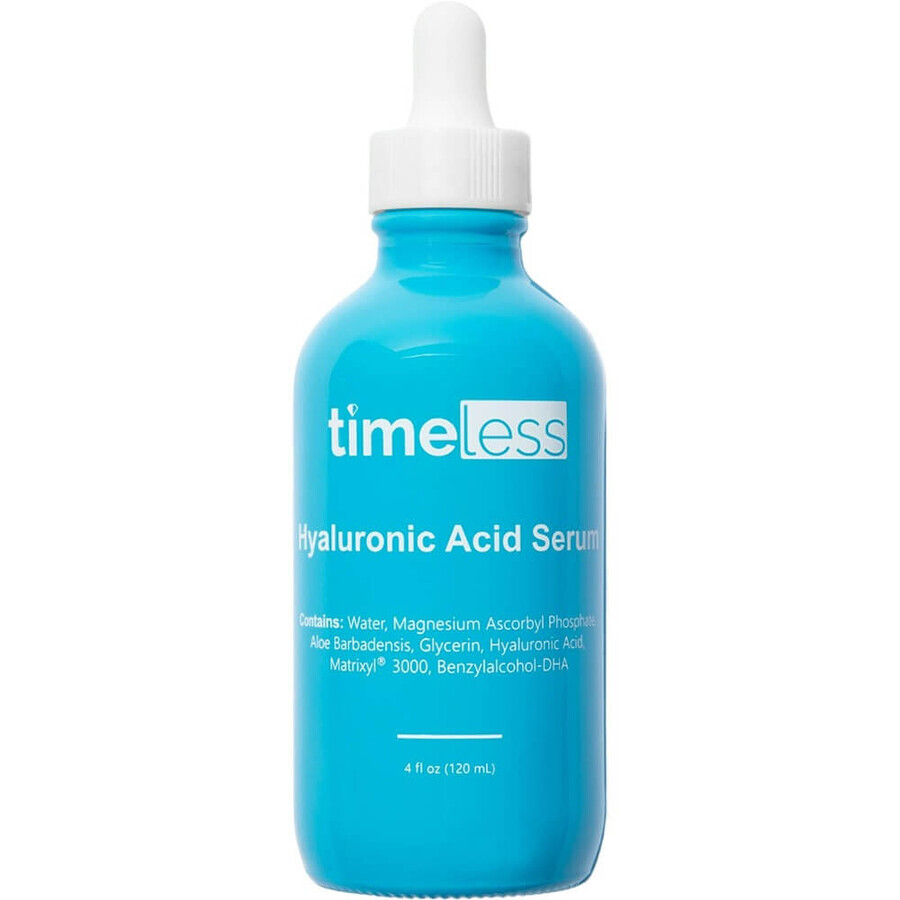 Sérum facial iluminador e hidratante Ácido hialurónico + Vitamina C, 120 ml, Timeless Skin Care