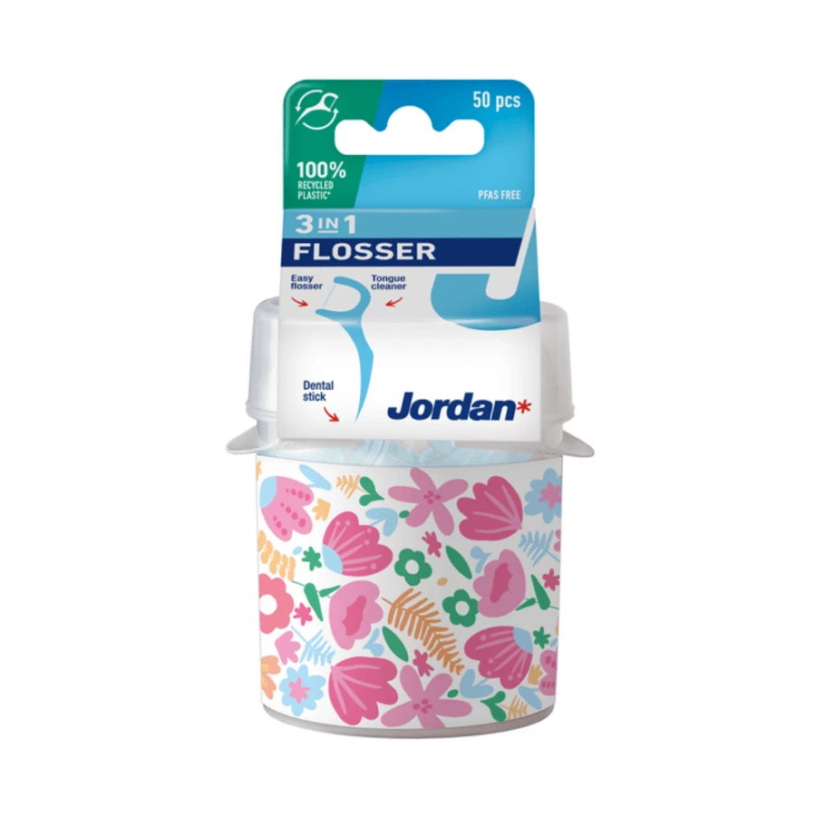 Scatola di filo interdentale con supporto, 50 pezzi, Jordan