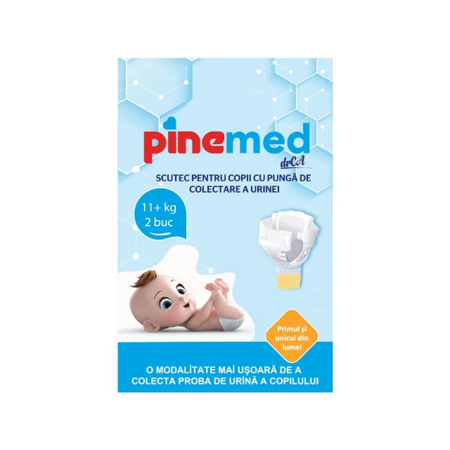 Babyluier met urine-opvangzak, +11 kg, 2 stuks, Pinemed